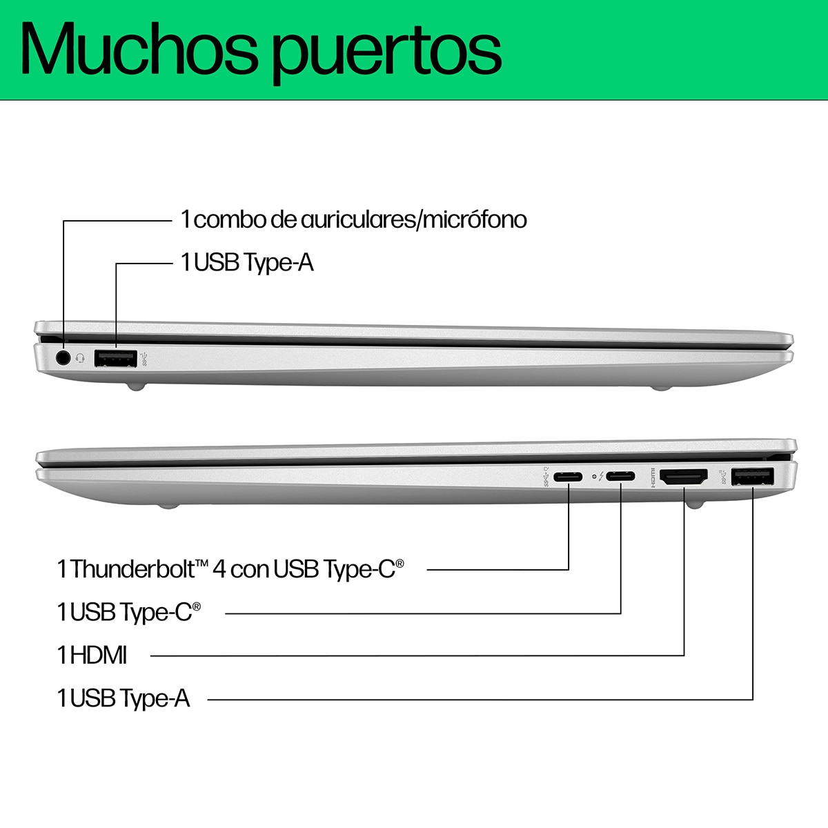 Portátil HP Pavilion Plus 14-ew1021ns, Intel Core Ultra 5 EVO-125H, 16GB, 1TB SSD, 14", W11 Plata-5