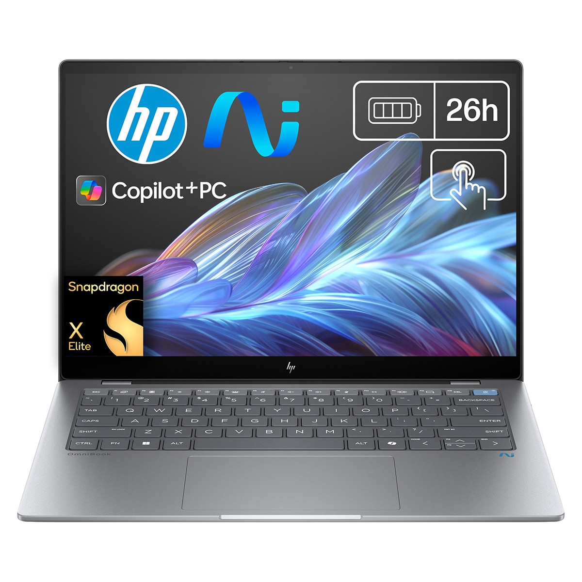 Imagen 0 de Portátil HP OmniBook X 14-fe0011ns Copilot+PC, QC Snapdragon X Elite X1E-78-100, 32GB, 1TB SSD, 14", W11