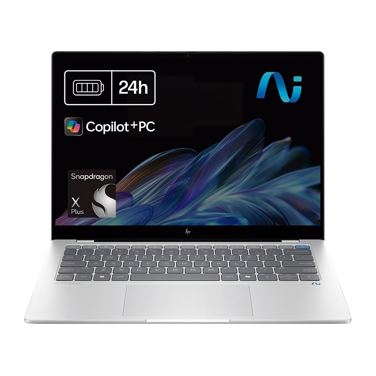 Portátil HP OmniBook X 14-fe1004ns Copilot+PC, QC Snapdragon X Plus X1P-42-100, 16GB, 512GB SSD, 14", W11 Plata-1