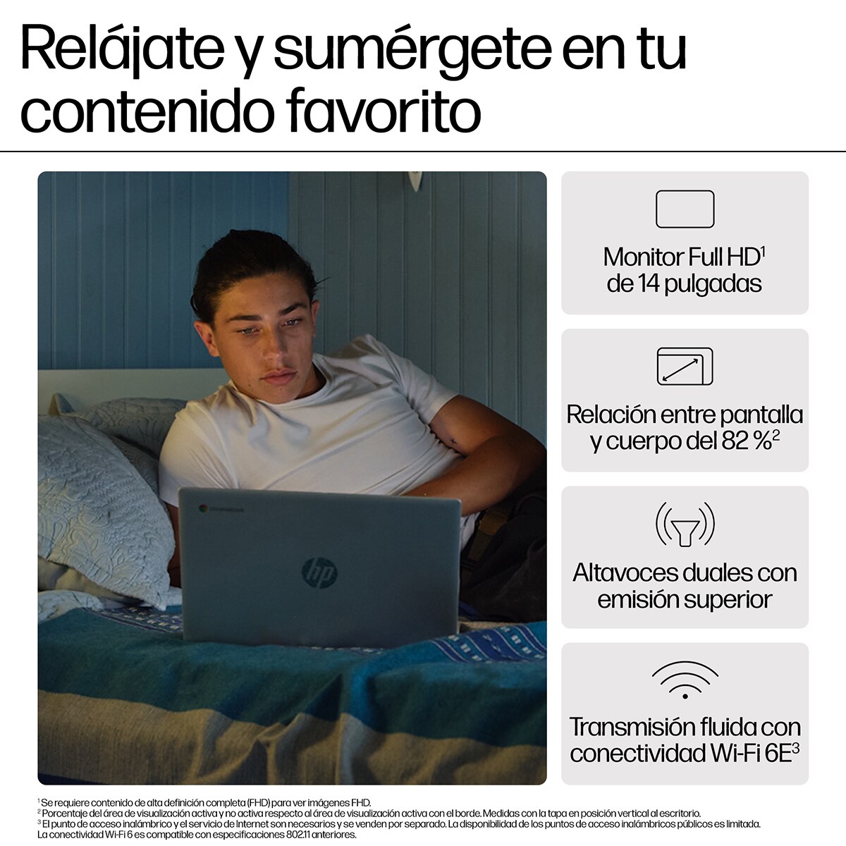 Portátil HP Chromebook 14a-nf0004ns, Intel N200, 8GB, 128GB UFS, 14", ChromeOS Plata-5