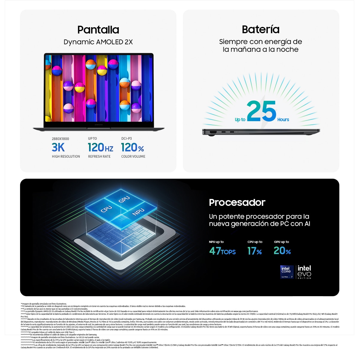 Portátil Samsung Galaxy Book5 Pro, Intel Core Ultra 7-256V, 16GB, 1TB SSD, Intel Arc 130V 8GB, 16",  W11 Gris Grafito-3