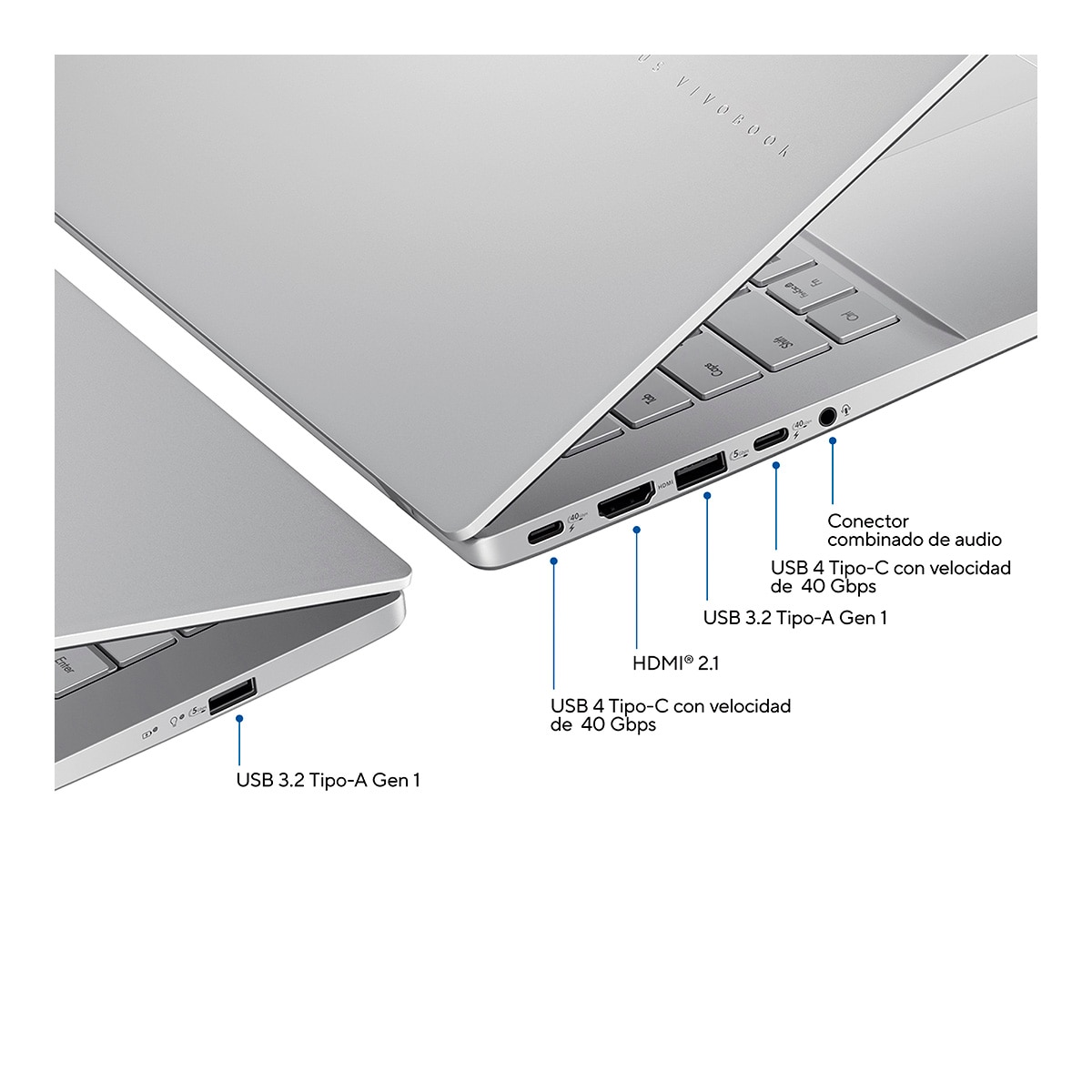 Portátil ASUS Vivobook S 14 S3407CA-LY078W, Intel Core Ultra 5-225H, 16GB, 1TB SSD, 14", W11 Plata-9