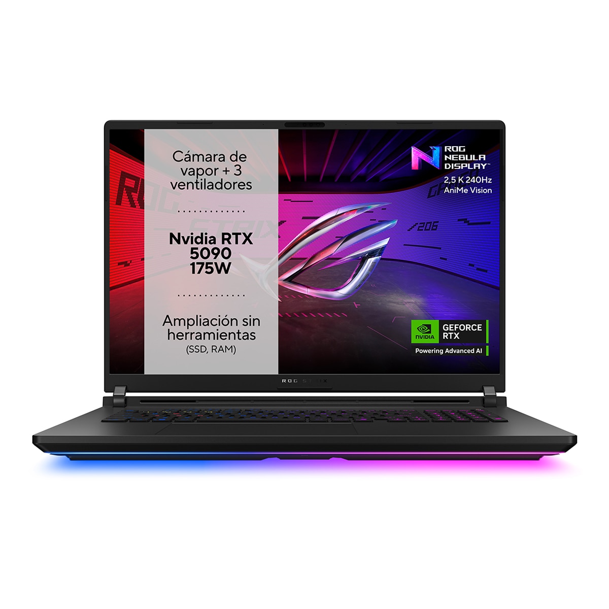 Imagen 0 de Portatil Gaming ASUS ROG Strix SCAR 18 G835LW-SA077W, Intel Core Ultra 9-275HX, 64GB, 2TB SSD, Nvidia GeForce RTX 5080 16GB, 18", W11