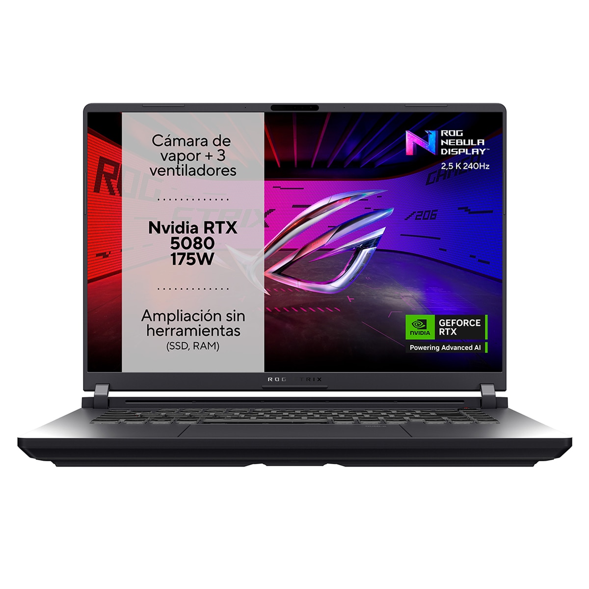 Portatil Gaming ASUS ROG Strix G16 G615LW-S5003, Intel Core Ultra 9 275HX, 32GB, 1TB SSD, Nvidia GeForce RTX 5080 16GB, 16", Sin SO Gray-1
