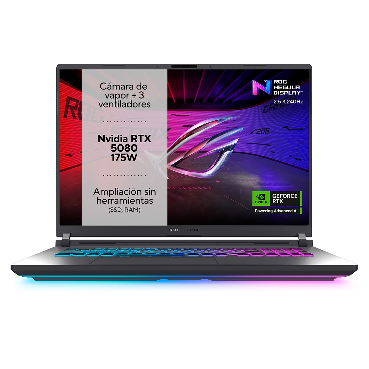 Portátil Gaming ASUS ROG Strix G18 G815LW-S9046, Intel Core Ultra 9-275HX, 32GB, 1TB SSD, GeForce RTX 5080 16GB, 18", Sin SO Gris eclipse-1
