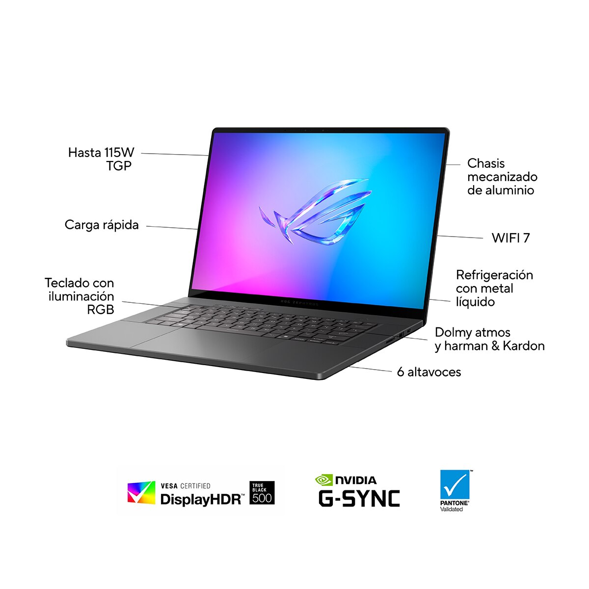 Portátil Gaming ASUS ROG Zephyrus G14 OLED GA403WW-QS077W, Ryzen AI 9-HX 370, 64GB, 2TB SSD, Nvidia GeForce RTX 5080 16GB, 14", W11 Gris eclipse-3