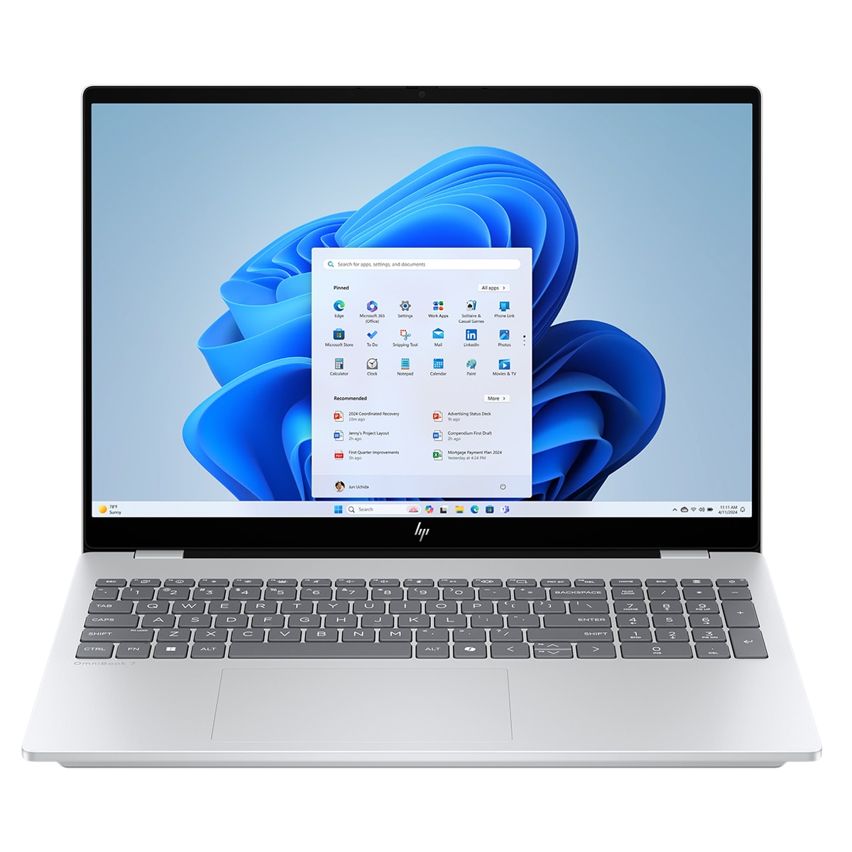 Portátil HP OmniBook 7 16-ay0000ns, Intel Core Ultra 7-255H, 32GB, 1TB SSD, NVIDIA GeForce RTX 4050 6GB, 16" OLED, W11 Plata-1
