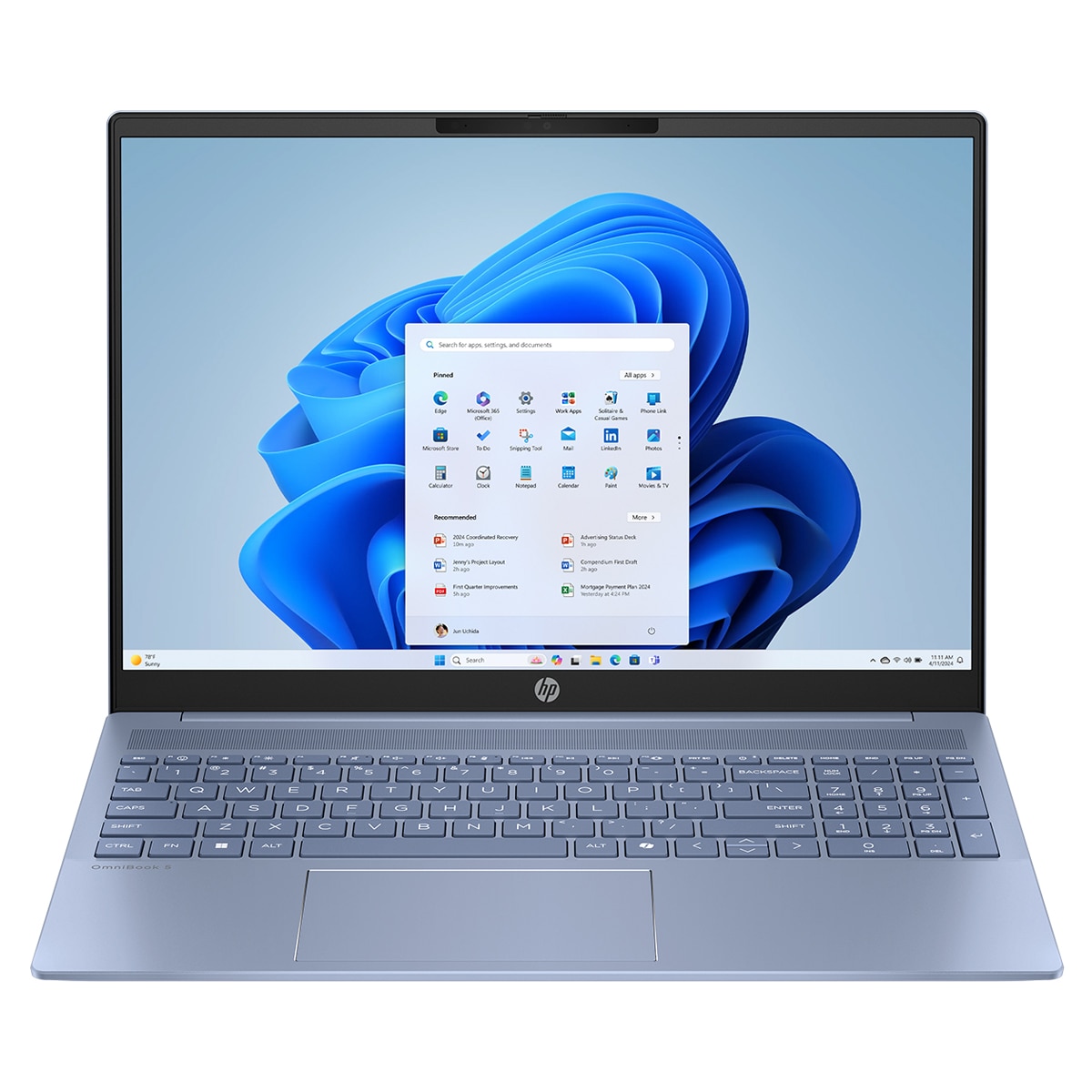 Portátil HP OmniBook 5 16-af1000ns, Intel Core Ultra 7-255U, 32GB, 1TB SSD, 16", W11 Azul-1