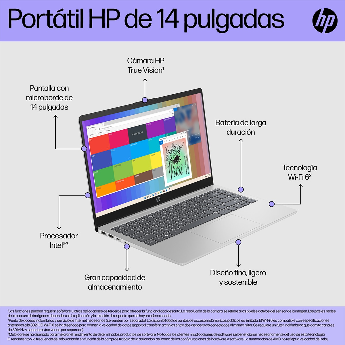 Portátil HP 14-ep0006ns, i7-1355U, 16GB, 512GB SSD, 14", W11 Plata-5