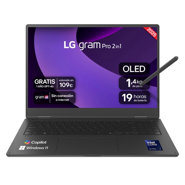 Imagen 0 de Portátil LG gram 16T90TP, Intel Core Ultra 7-255H, 32GB, 1TB SSD, 16", W11