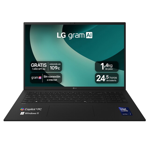Portátil LG gram 17Z90TL, Intel Core Ultra 7-258V, 32GB, 1TB SSD, 17