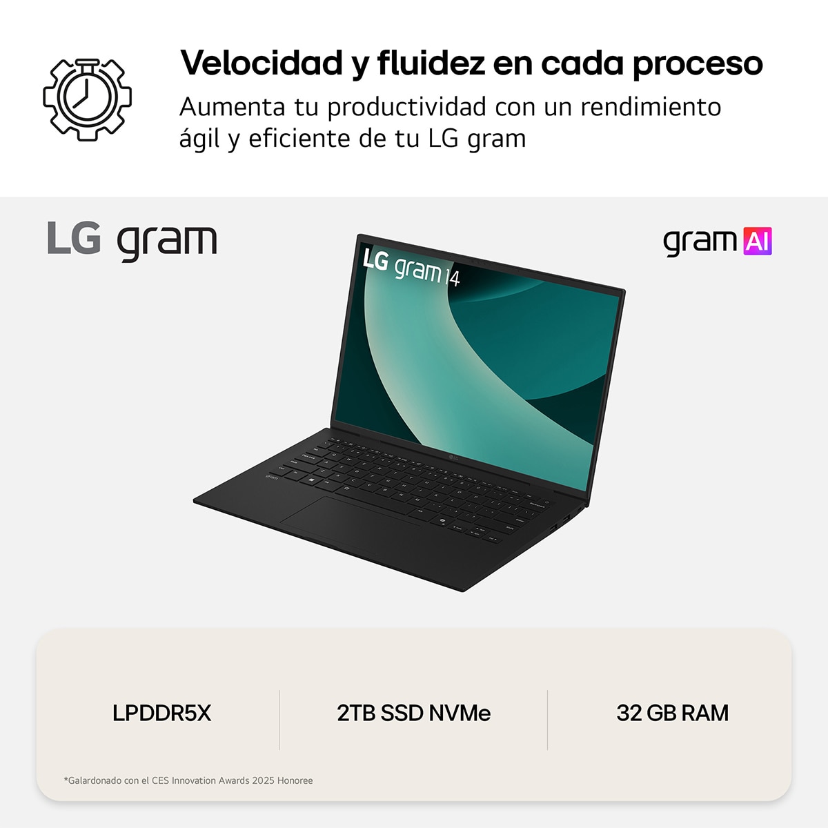 Portátil LG gram 14Z90T, Intel Core Ultra 7-255H, 32GB, 2TB SSD, 14", W11 Negro-9