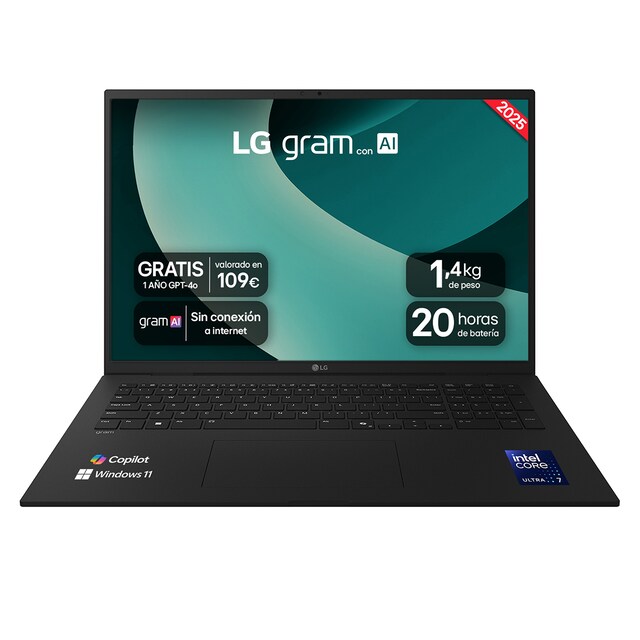 Imagen 0 de Portátil LG gram 17Z90T, Intel Core Ultra 7-255H, 32GB, 2TB SSD, 17", W11