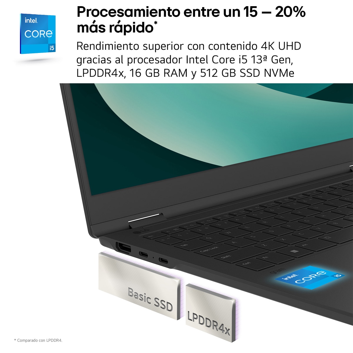 Portátil LG gram 14Z90RU, i5-1334U, 16GB, 512GB SSD, 14", W11 Negro-5