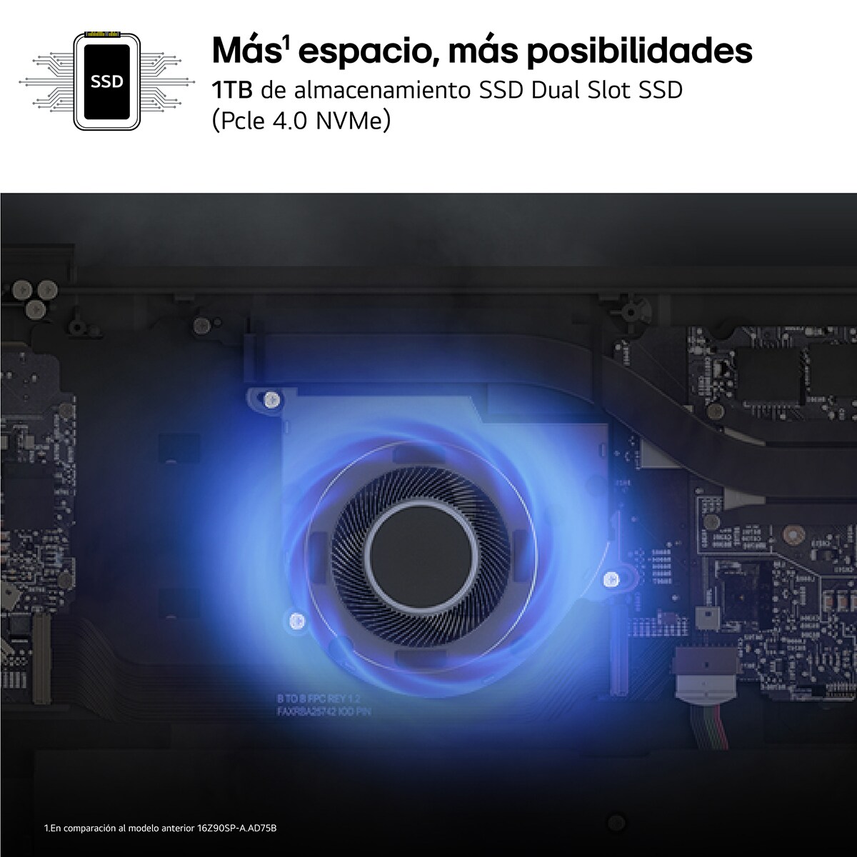 Portátil LG gram Pro 16ZD90SP, Intel Core Ultra 7-155H, 32GB, 1TB SSD, Nvidia GeForce RTX 3050 4GB, 16", Sin SO Negro Obsidiana-5