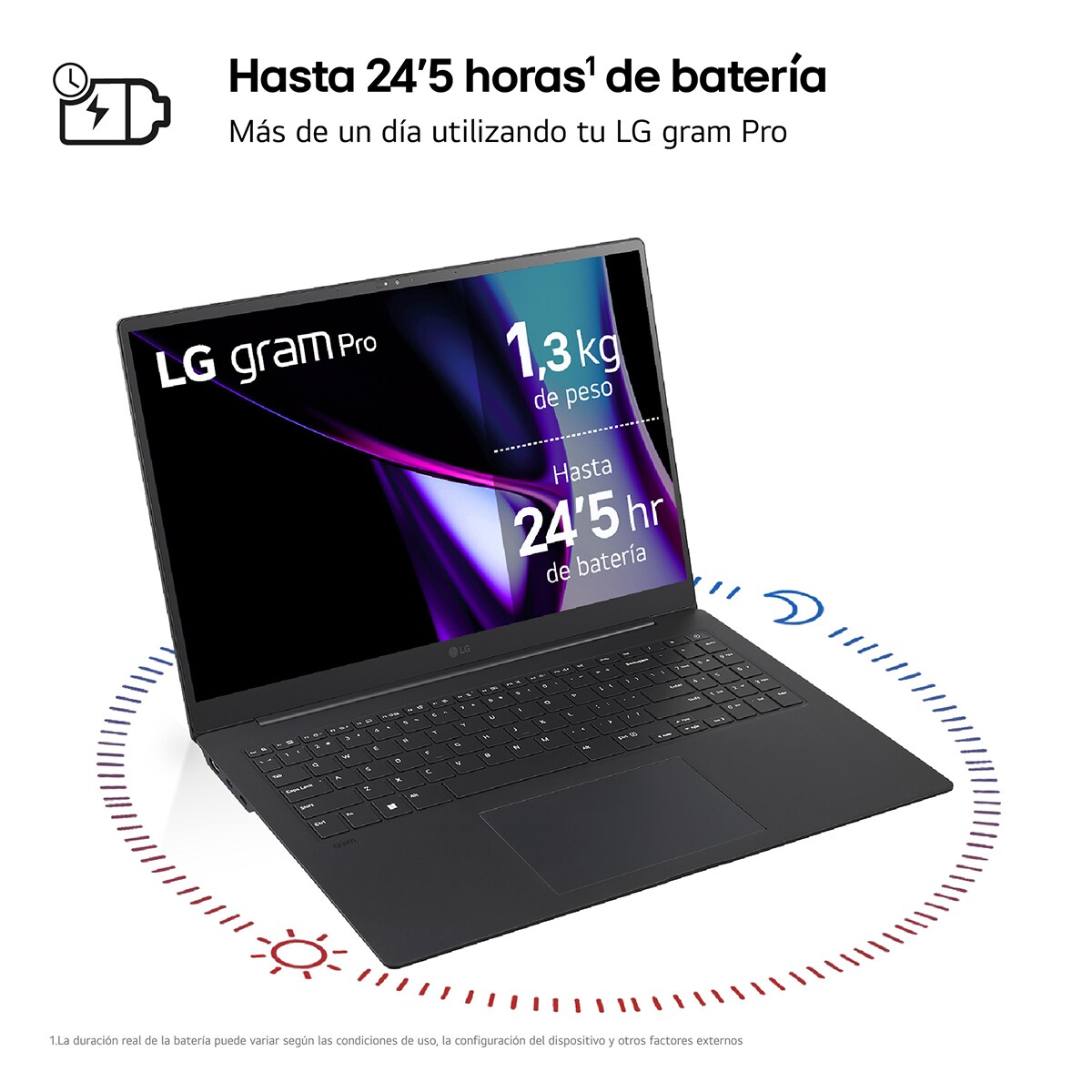 Portátil LG gram Pro 16ZD90SP, Intel Core Ultra 7-155H, 32GB, 1TB SSD, Nvidia GeForce RTX 3050 4GB, 16", Sin SO Negro Obsidiana-6