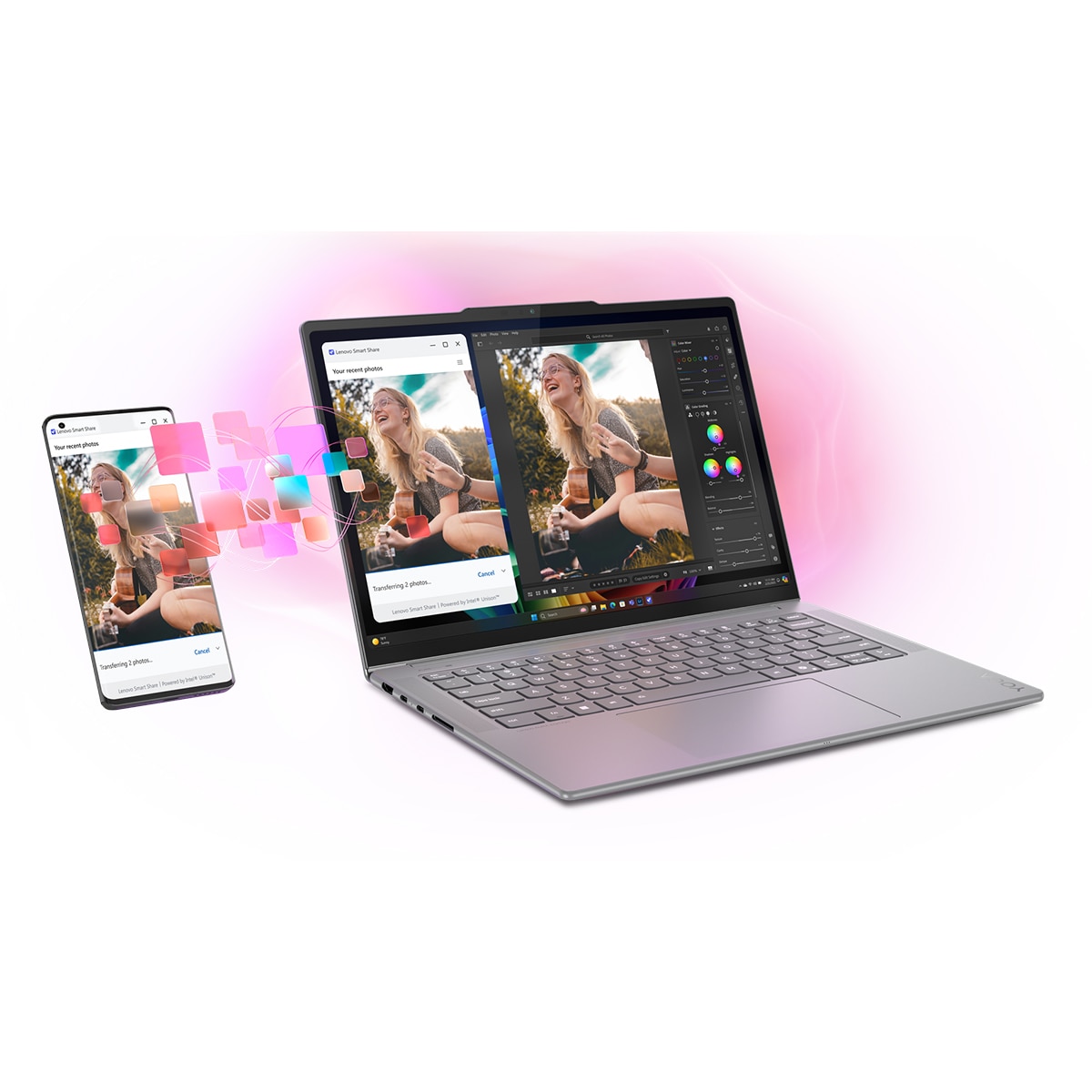 Portátil Lenovo Yoga Pro 7 14IAH10, Intel Core Ultra 9-285H, 32GB, 1TB SSD, 14,5", W11 Luna Grey-2