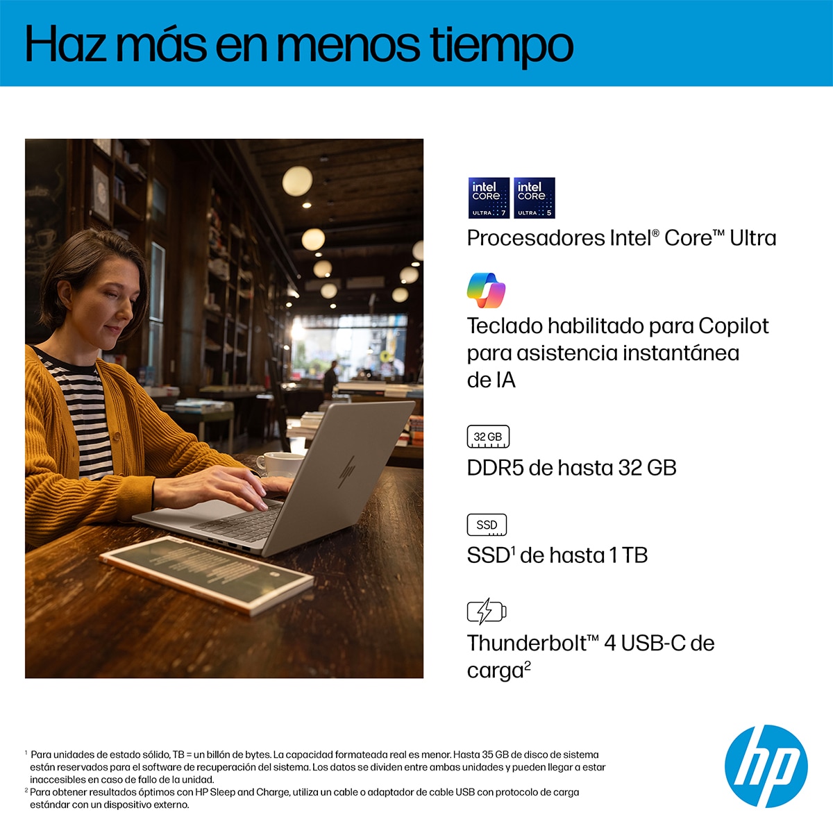 Portátil HP OmniBook 7 14-fr0000ns, Intel Core Ultra 7-255H EVO, 32GB, 1TB SSD, 14" OLED, W11 Plata-6
