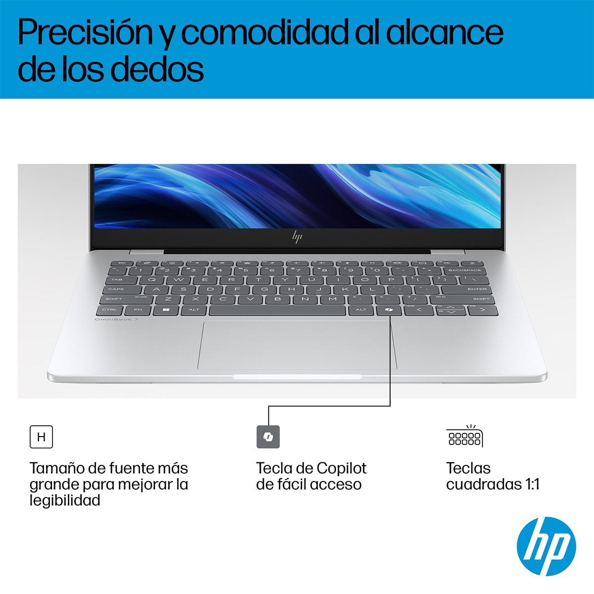 Portátil HP OmniBook 7 14-fr0001ns, Intel Core Ultra 5 EVO-225U, 16GB, 1TB SSD, 14" OLED, W11 Plata-7