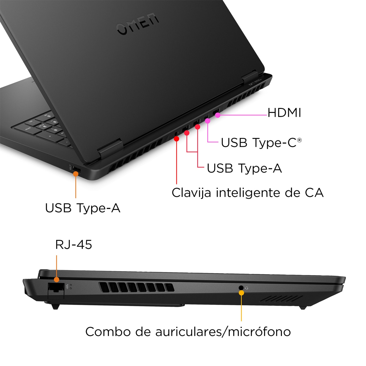 Portátil Gaming HP OMEN 17-db1004ns, Copilot+PC, Ryzen AI 9-365, 32GB, 1TB SSD, Nvidia GeForce RTX 5070 8GB, 17,3", W11 Negro-5