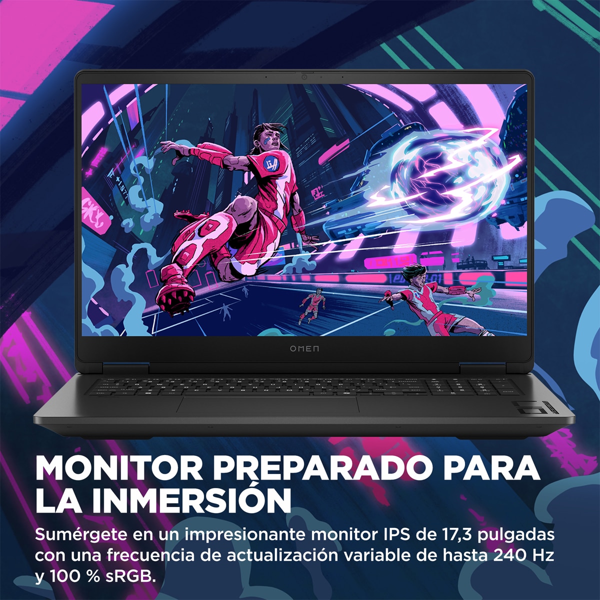 Portátil Gaming HP OMEN 17-db1004ns, Copilot+PC, Ryzen AI 9-365, 32GB, 1TB SSD, Nvidia GeForce RTX 5070 8GB, 17,3", W11 Negro-6