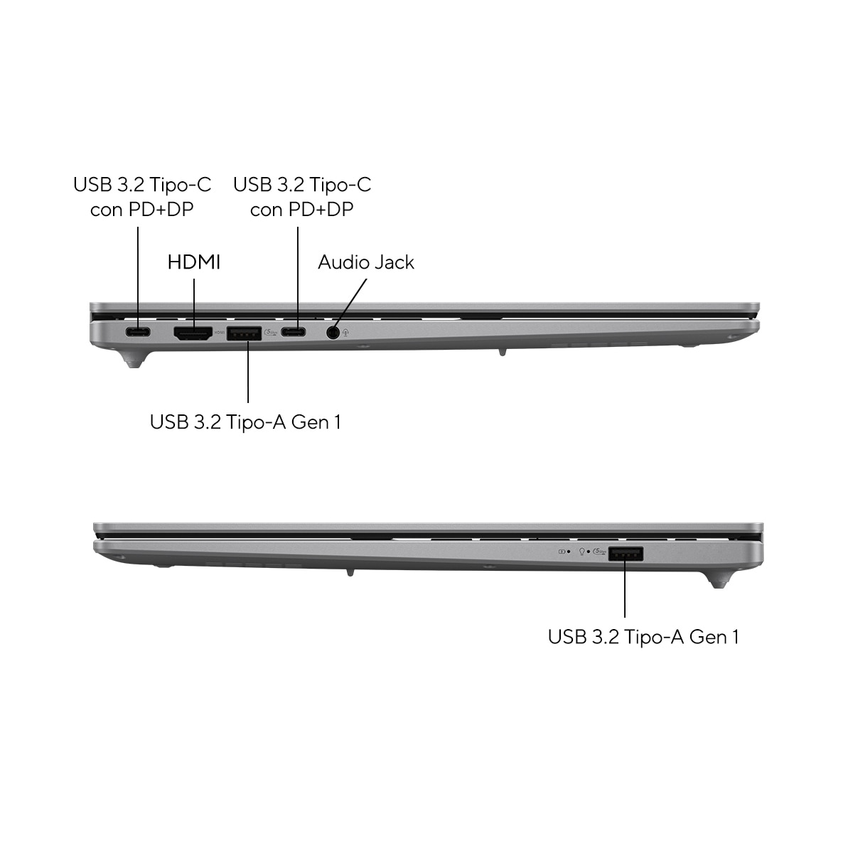 Portátil ASUS Vivobook 16 M1607KA-MB150W Copilot+ PC, Ryzen AI 5-330, 16GB, 512GB SSD, 16", W11 Plata-6