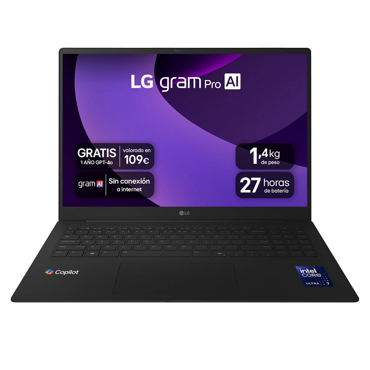 Imagen 0 de Portátil LG gram pro 16Z90TR-E.AD88B, Intel Core Ultra 7-255H, 32GB, 1TB SSD, Nvidia GeForce RTX 5050 8GB , 16", W11