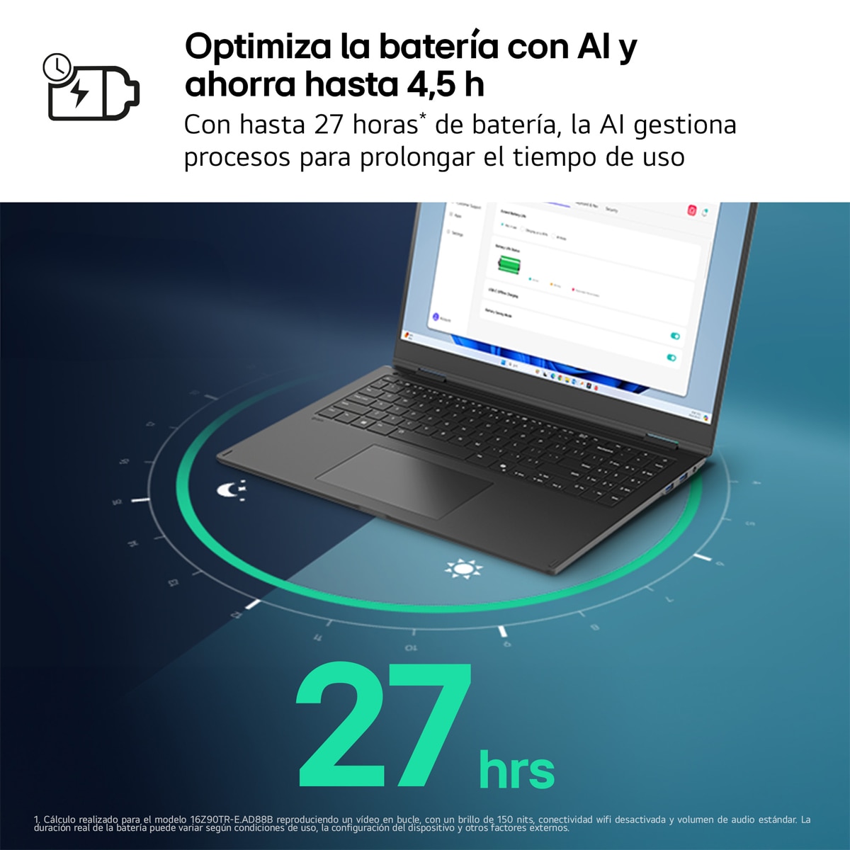 Portátil LG gram pro 16Z90TR-E.AD88B, Intel Core Ultra 7-255H, 32GB, 1TB SSD, Nvidia GeForce RTX 5050 8GB , 16", W11 Negro-4