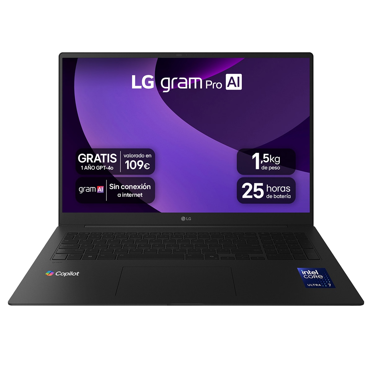 Imagen 0 de POrtátil LG gram pro 17Z90TR-E.AD88B, Intel Core Ultra 7-255H , 32GB, 1TB SSD, Nvidia GeForce RTX 5050 8GB, 17", W11