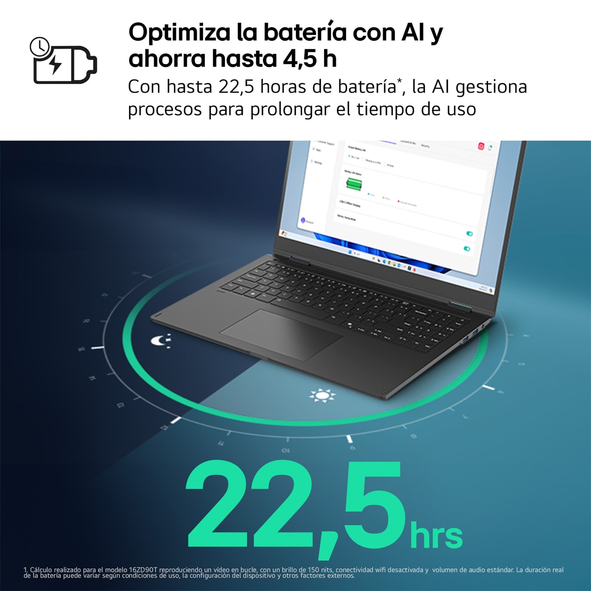 Portátil LG gram pro 16ZD90TR-E.AX8BB, Intel Core Ultra 7-255H, 32 GB, 2TB SSD, Nvidia GeForce RTX 5050 8GB, 16", Sin Sistema Operativo Negro-3