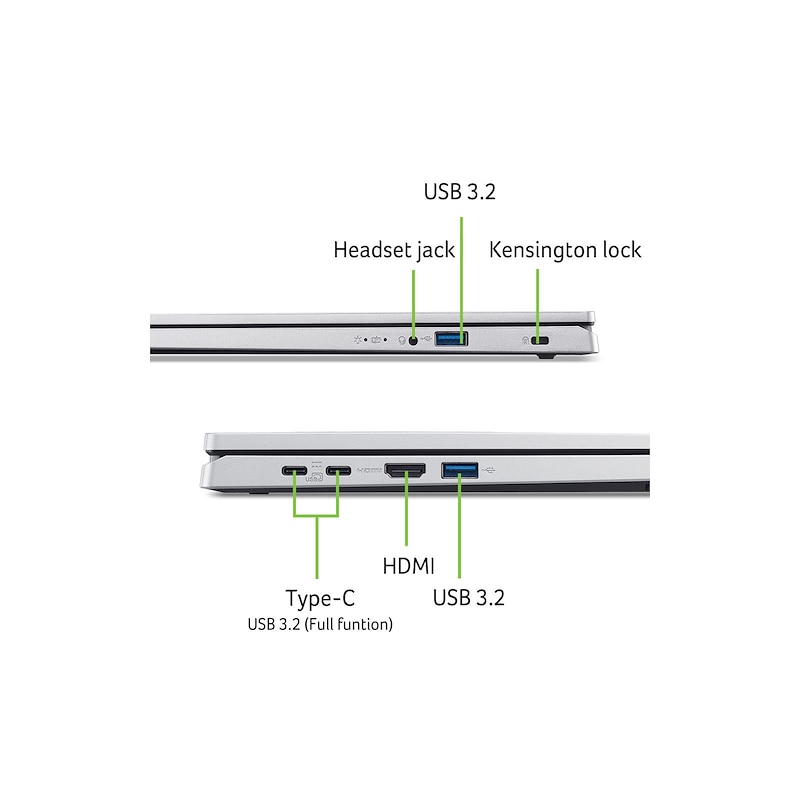 Portátil ACER Aspire Go 15, i5-13420H, 16GB, 1TB SSD, 15,6", W11 Plata-10