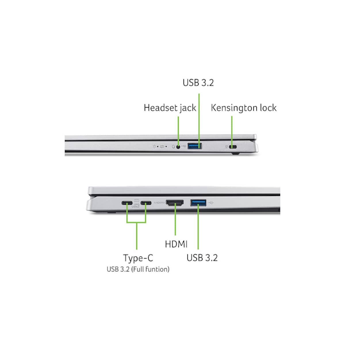 Portátil ACER Aspire Go 15, i5-13420H, 16GB, 1TB SSD, 15,6", Sin Sistema Operativo Plata-8