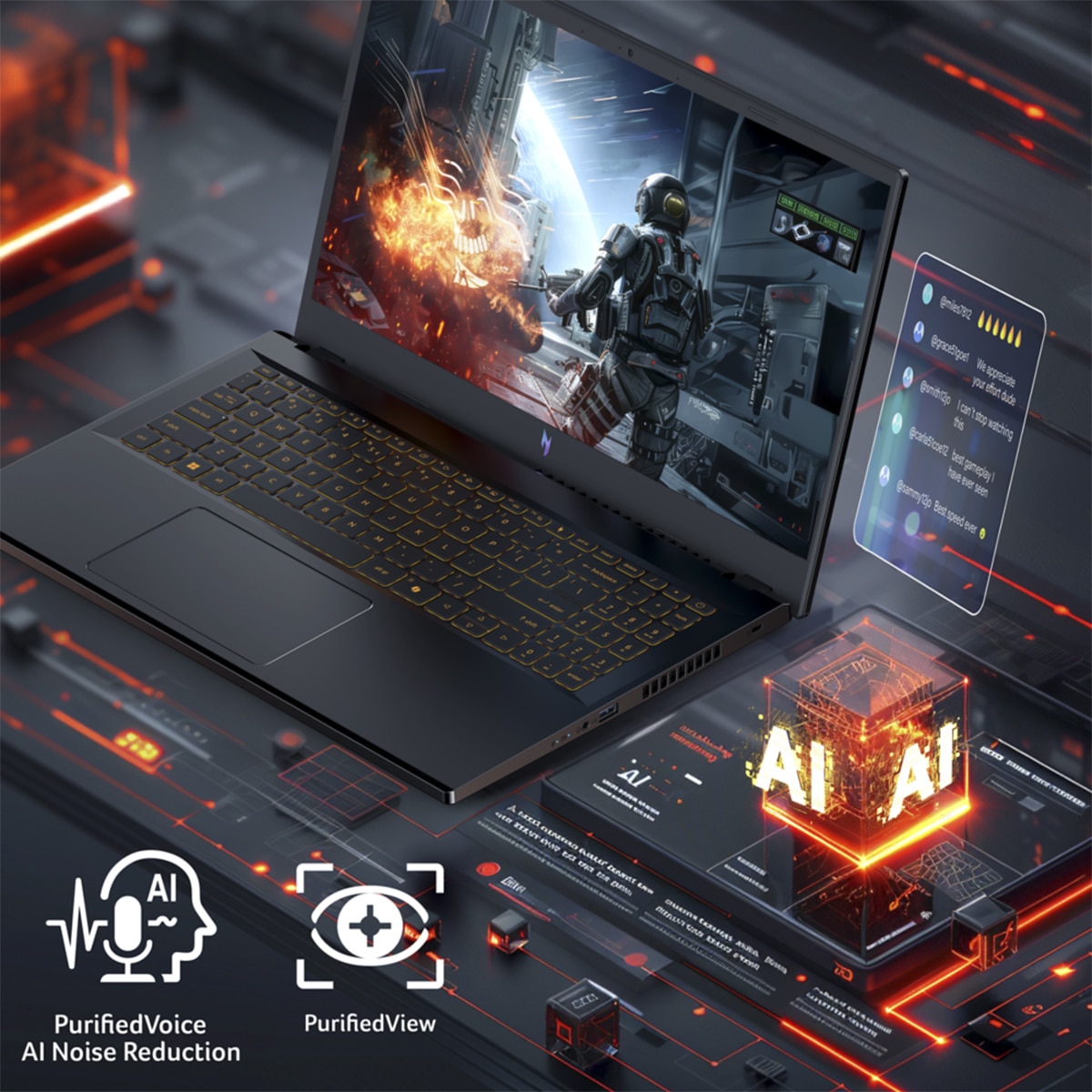 Portátil Gaming ACER Nitro V 15, i5-13420H, 16GB, 1TB SSD, GeForce RTX 5050, 15,6", Sin sistema operativo Negro-6