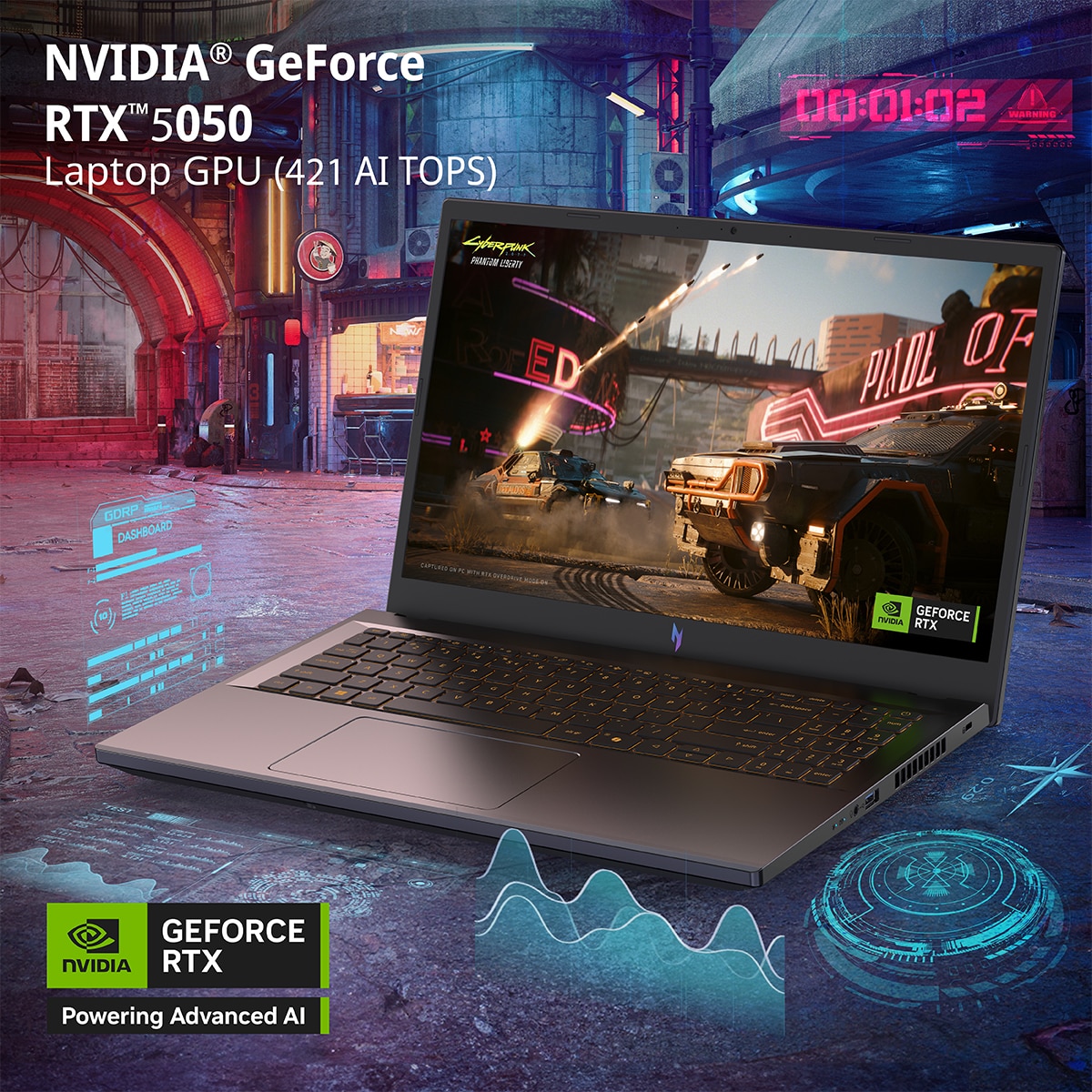Portátil Gaming ACER Nitro V 15, i5-13420H, 16GB, 1TB SSD, GeForce RTX 5050, 15,6", Sin sistema operativo Negro-9