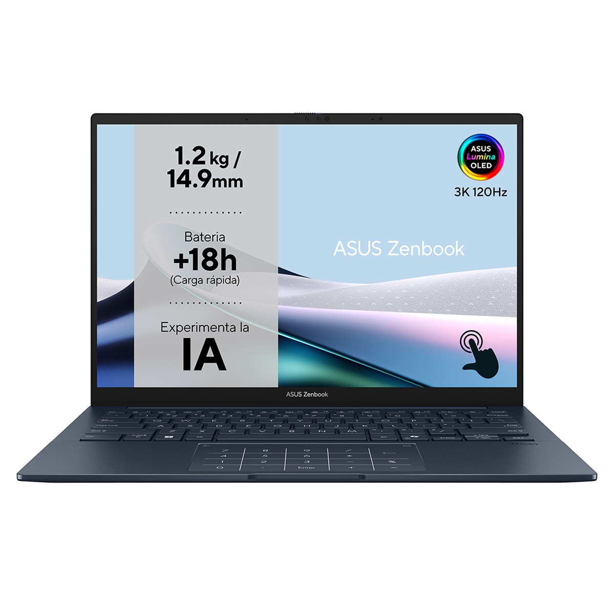 Portátil ASUS Zenbook 14 OLED UX3405CA-PZ006W, Intel Core Ultra 9-285H, 32GB, 1TB SSD, 14", W11 Azul-1