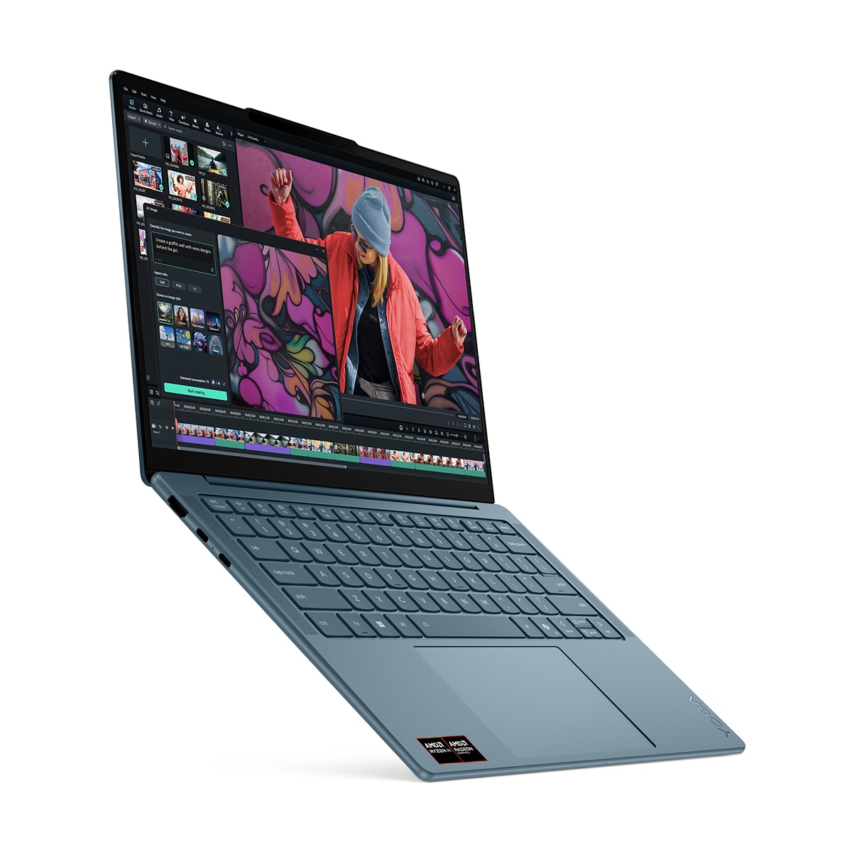 Portátil Lenovo Yoga Slim 7 14AKP10, Ryzen AI 7 350, 32GB, 1TB SSD, 14", W11 Tidal Teal-2