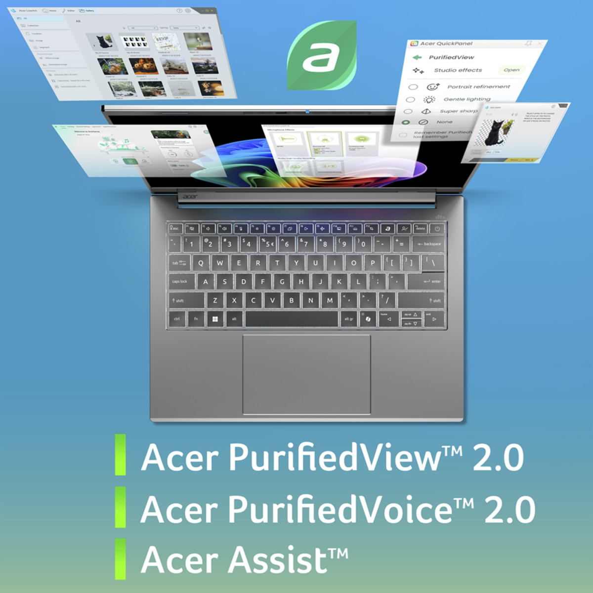 Portátil Acer Aspire 14 AI A14-53M Copilot+ PC, Intel Core Ultra 5-226V, 16GB, 1TB SSD, 14" OLED, W11 Plata-6