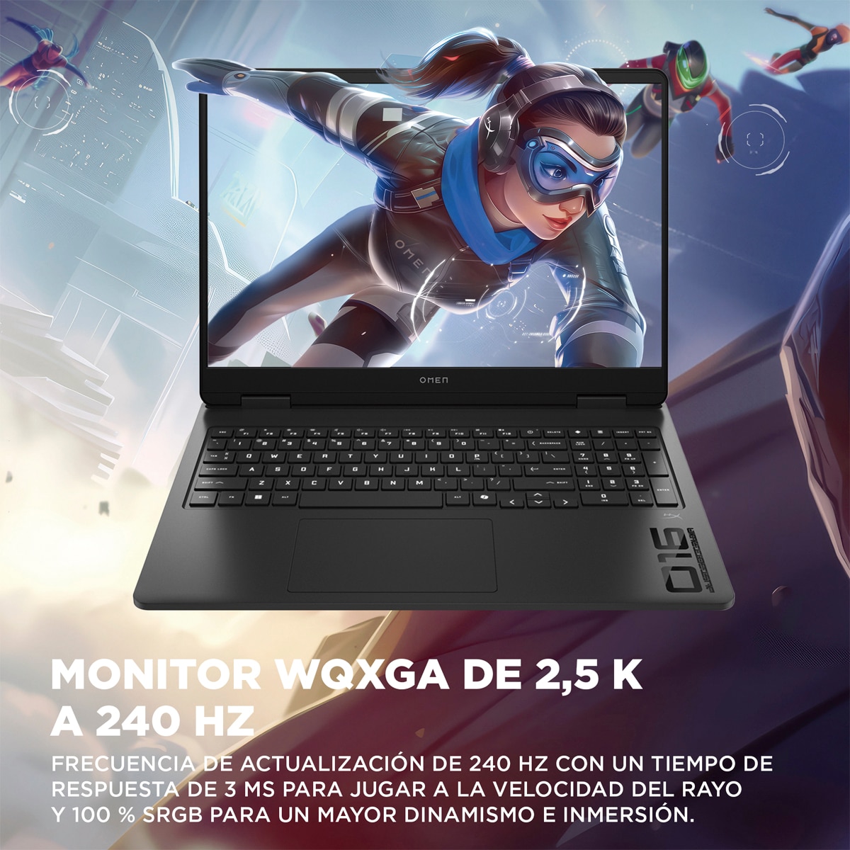 Portátil Gaming HP OMEN Slim 16-an0048ns, Intel Core Ultra 7 255H, 32GB, 1TB SSD, Nvidia GeForce RTX 5070 8GB, 16", W11 Negro-7