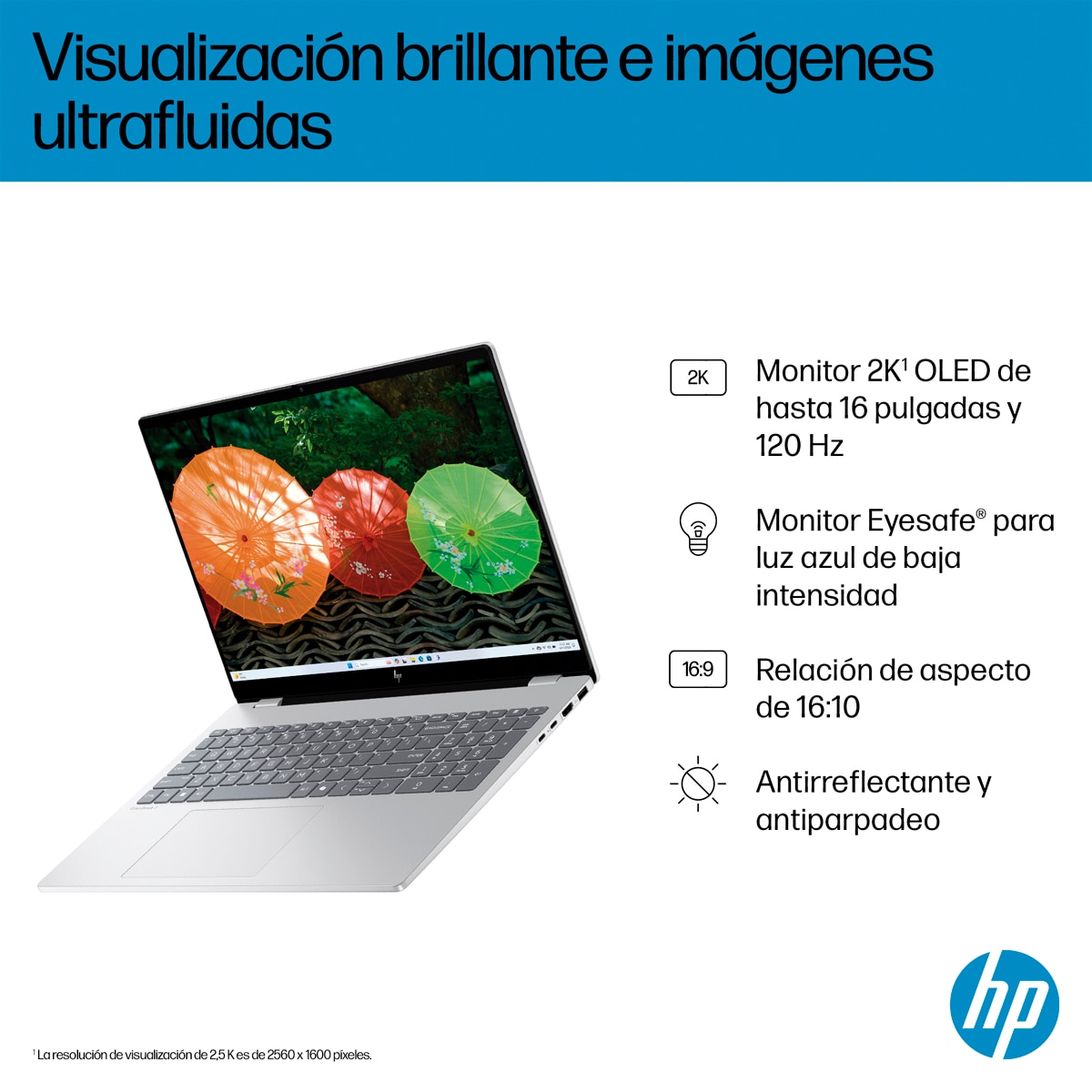 Portátil HP OmniBook 7 16-bh0000ns, Copilot+ PC, Intel Core Ultra 7 356H, 32GB, 1TB SSD, Nvidia GeForce RTX 5050 8GB, 16" OLED, W11, Sin cargador - Plata Plata-6