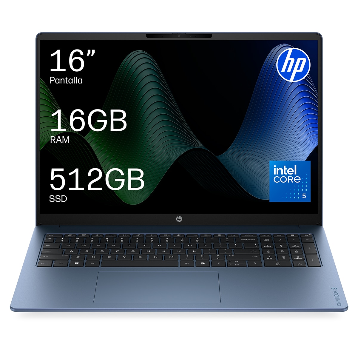Imagen 0 de Portátil HP OmniBook 3 16-bu0000ns, Intel Core 5 120U, 16GB, 512GB SSD, 16", W11, Sin cargador