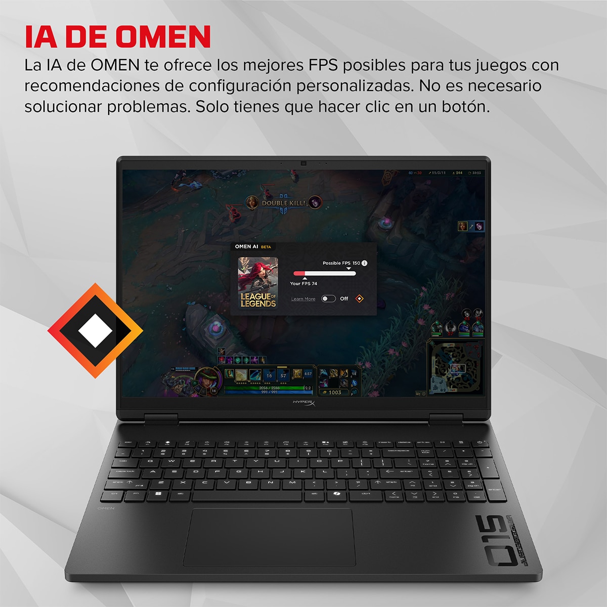 Portátil Gaming HyperX OMEN 15-gb0002ns, Ryzen 7-260, 24GB, 1TB SSD, Nvidia GeForce RTX 5060 8GB, 15,3", W11, Sin cargador Negro-9