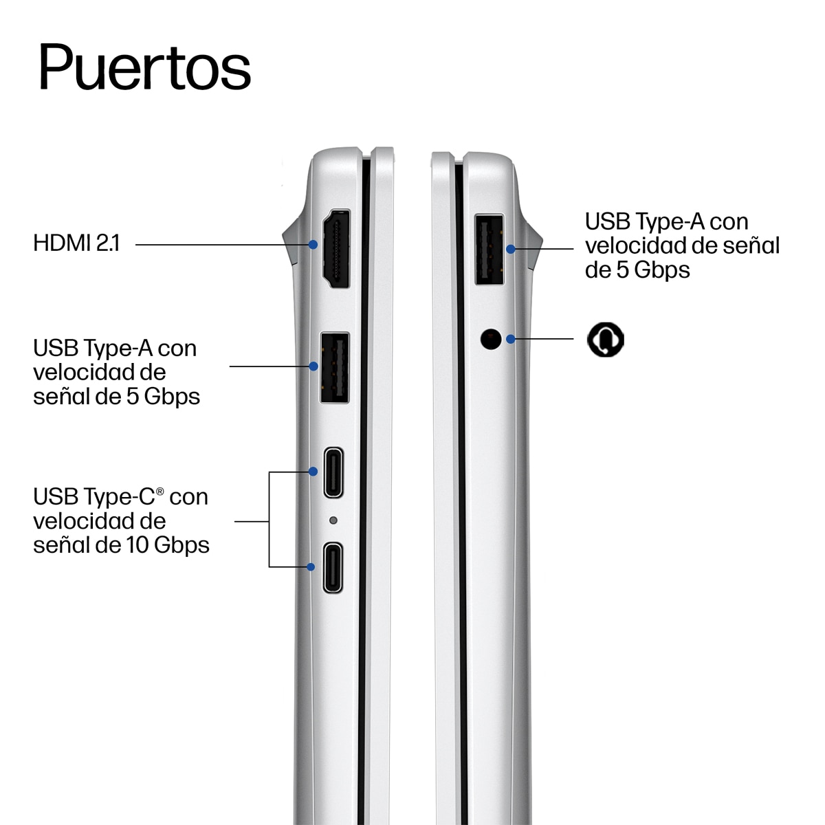 Portátil HP OmniBook 3 16-bs0013ns, Copilot+ PC, Intel Core Ultra 7 355, 24GB, 1TB SSD, 16" OLED, W11, Sin cargador - Plata Plata-7