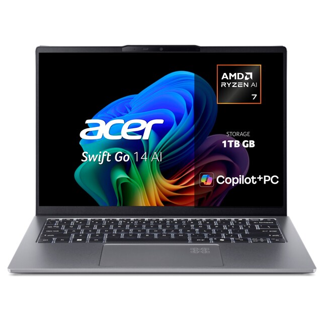 Portátil ACER Swift Go 14 AI SFG14-64, Copilot+ PC, AMD Ryzen AI 7-350, 32GB, 1TB SSD, 14