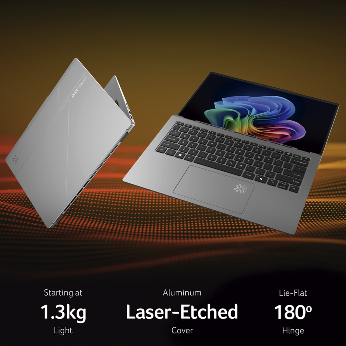 Portátil ACER Swift Go 14 AI SFG14-64, Copilot+ PC, AMD Ryzen AI 7-350, 32GB, 1TB SSD, 14" OLED, W11, Plata Plata-3