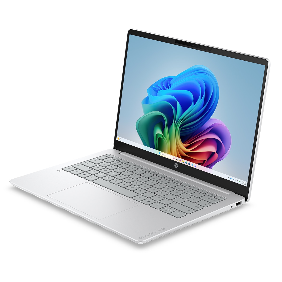 Portátil HP OmniBook 3 14-hz0006nsx Copilot+PC, QC Snapdragon X1-26-100, 16GB, 512GB SSD, Qualcomm Adreno, 14", W11, Sin cargador Plata-4