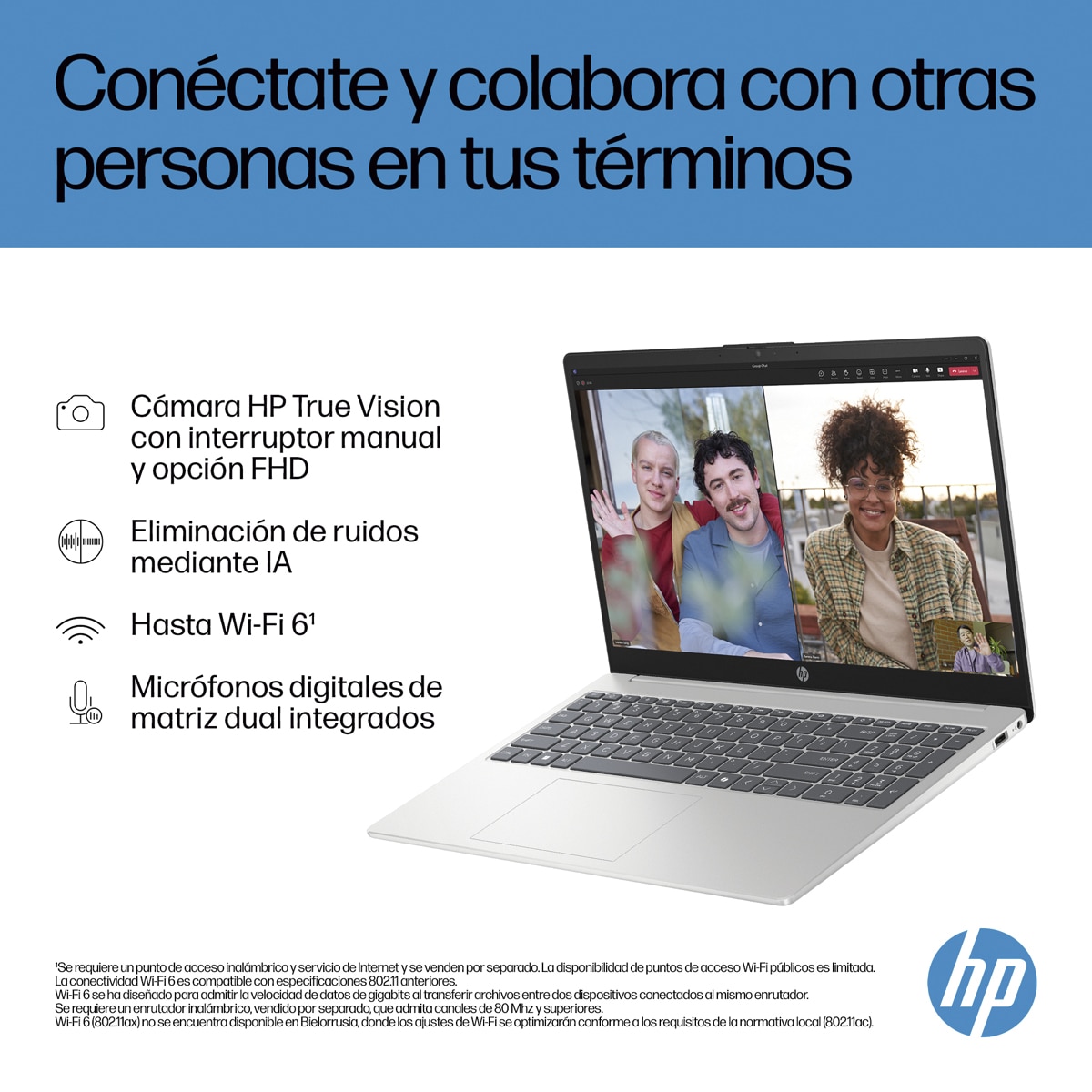 Portátil HP 15-fd1011nsx, Intel Core 7 150U, 16GB, 512GB SSD, 15,6", W11, Sin cargador Plata-6