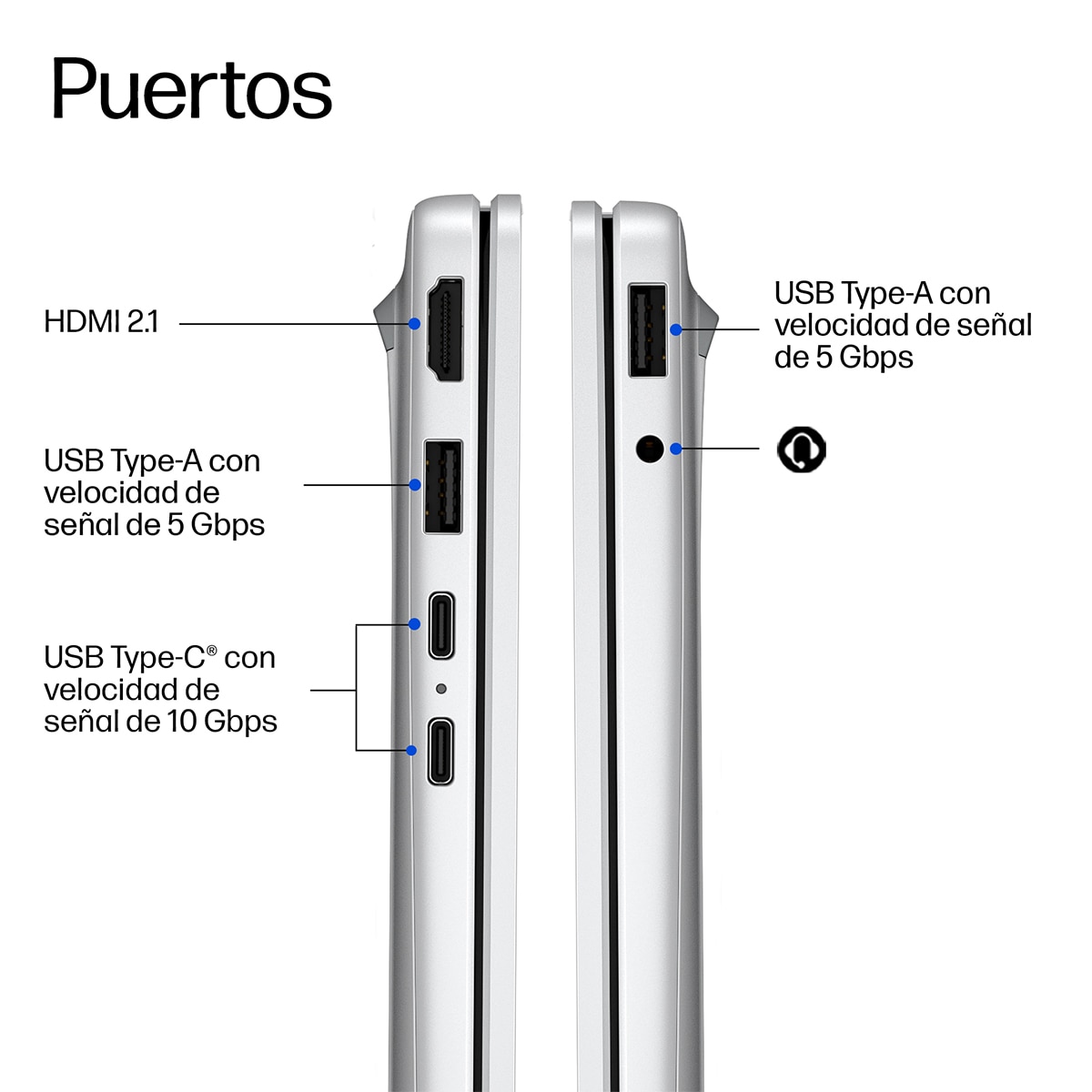 Portátil HP OmniBook 3 16-bw0001nsx, Ryzen 7-250, 16GB, 512GB SSD, 16", W11, Sin cargador Plata-5