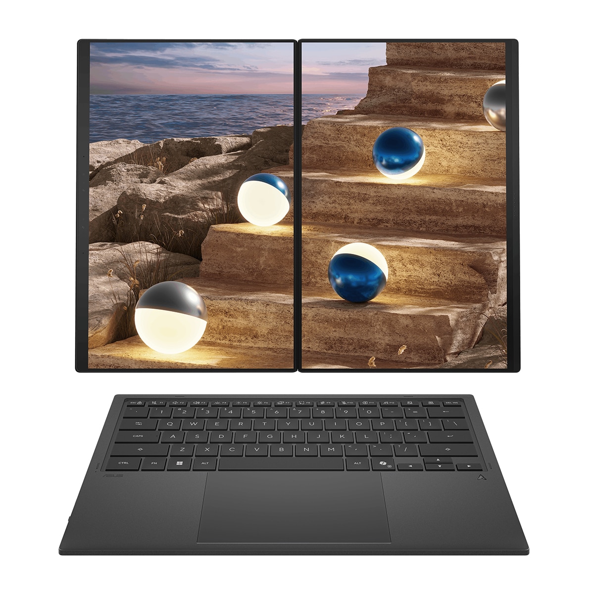 Portátil ASUS Zenbook Duo OLED UX8407AA-SN066W, Copilot+ PC, Intel Core Ultra 9 386H, 32GB, 1TB SSD, 14", W11 - Gris Gris-2