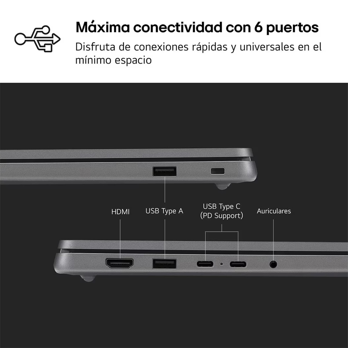 Portátil LG gram book 15U50T-G.AA56B, Intel Core i5-1334U, 16GB, 512GB SSD, 15,6", W11 Plateado-9