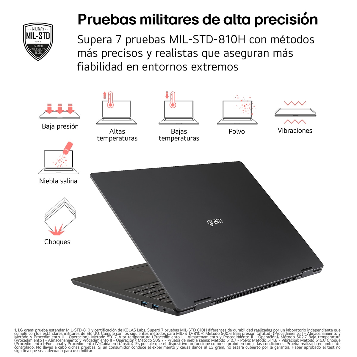 Portátil LG gram 14ZB90S-G.AA55BN, Intel Core Ultra 5-115U, 16 GB, 512 GB SSD, 14", W11 - Negro carbón Negro carbón-5
